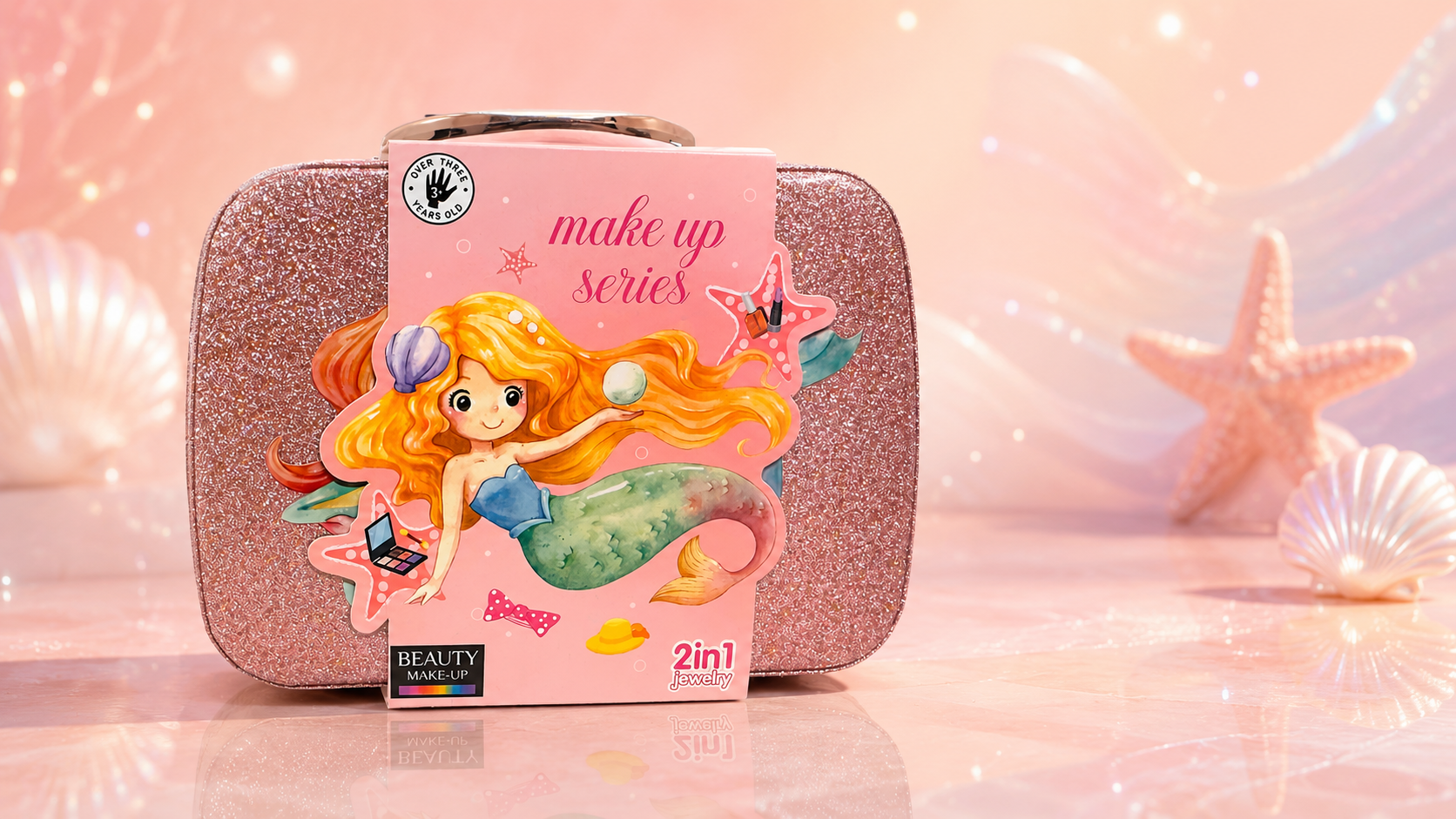 Glitter Vanity Case Pretend Makeup Set - Image 2