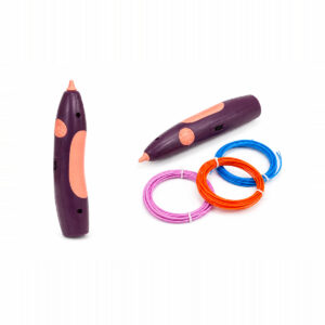 Playstan 3D Drawing Pen with pink, orange and blue filament refills