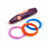 Playstan 3D Drawing Pen shown with three coloured filament coils