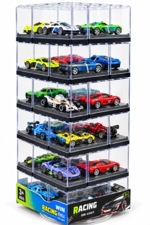Racing Diecast Showroom — Acrylic Display Case with 24 Cars