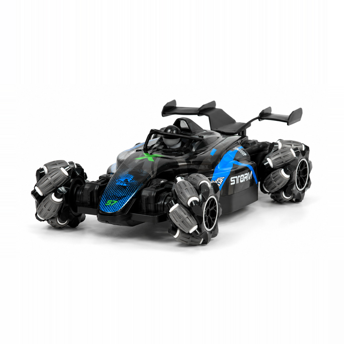 Playstan Formula Drift RC Car three-quarter view showing the rear wing