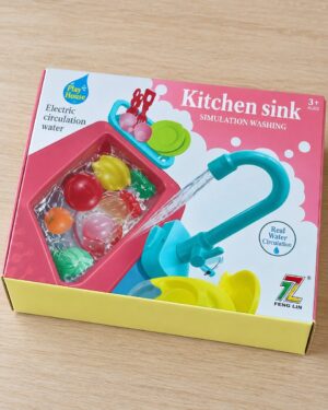 Electric Toy Kitchen Sink with Running Water