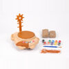 Playstan Kitty Cat Pottery Studio pottery wheel shown from the front with clay and paint set