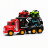 Playstan Hot Wheels Trailer Truck rear three-quarter view with vehicles stowed