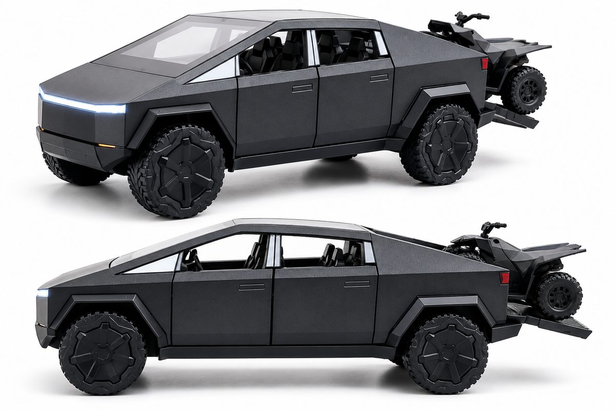 Tesla Cybertruck with ATV 1:24 Diecast Model
