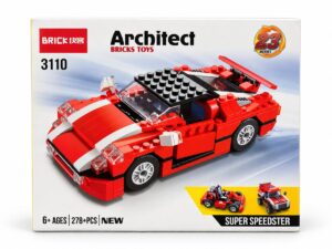 Red Supercar Building Blocks Set — 278+ Pieces, 23 Models in 1 (Architect 3110)