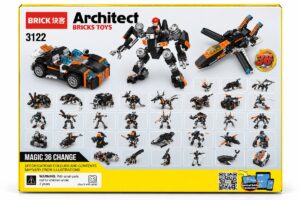 Alternative view of Black Supercar Building Blocks Set — 256+ Pieces, 36 Models in 1 (Architect 3122)