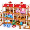 DIY Three-Storey Villa Dollhouse Building Set with Furniture and Mini Dolls - Image 2
