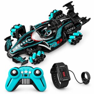 Lightspray Speed Racer with its handheld remote and gesture-control wristband — everything in the box