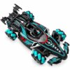 Lightspray Speed Racer black and teal stunt car from above, Racing Club decal and number 93